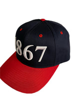 Load image into Gallery viewer, Blue and Red 1867 Snapback
